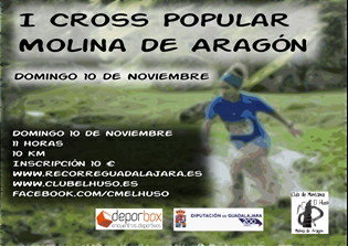 El domingo, 10 noviembre, se celebrará el I Cross Popular de Molina de Aragón