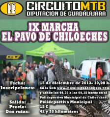 El domingo 15 se celebra la IX Marcha el Pavo de Chiloeches, última prueba del II Circuito MTB Diputación de Guadalajara