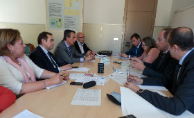 Reunión de los componentes de la Comisión de Seguimiento del Convenio Sanitario con Aragón