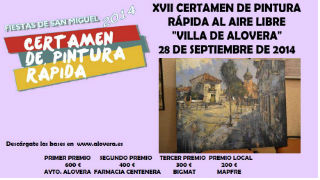 El XVII Certamen Nacional de Pintura Rápida al aire libre ‘Villa de Alovera’ se celebrará el 28 de septiembre