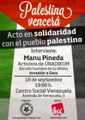 Manu Pineda, escudo humano en Gaza, participará en un acto de Juventudes Comunistas en Solidaridad con el pueblo palestino