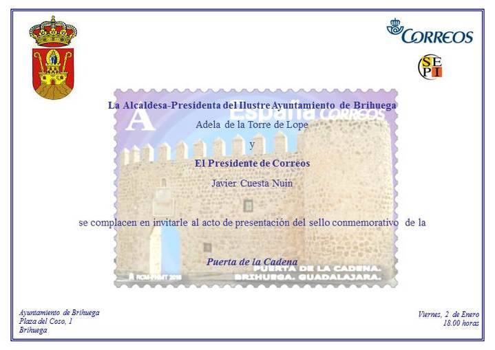 Correos presenta este viernes un sello dedicado a la ‘Puerta de la Cadena’ de Brihuega