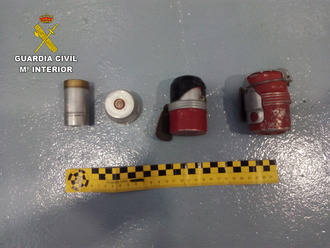 La Guardia Civil desactiva tres granadas de la Guerra Civil en los t&#233;rminos municipales de Setiles y Herrer&#237;a
