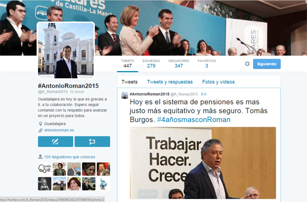 Antonio Román comparte este miércoles con sus followers una jornada de su día a día