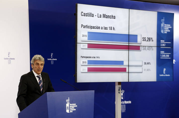 A las 18,00 horas la participación en Guadalajara es del 52,29%, casi 3 puntos menos que en 2011