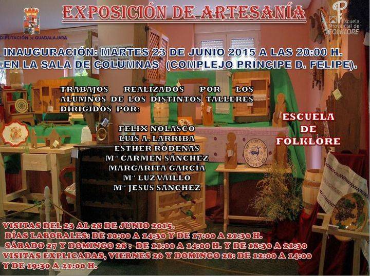 El martes 23 se inaugura la exposición de trabajos de artesanía realizados durante el curso 2014-2015 por los alumnos de la Escuela de Folklore de Diputación