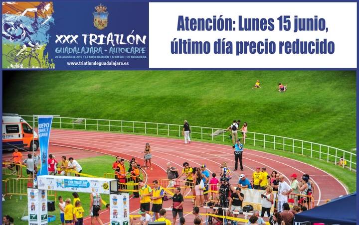 Último día de precio reducido para inscribirse en el XXX Triatlón de Guadalajara-Autocarpe