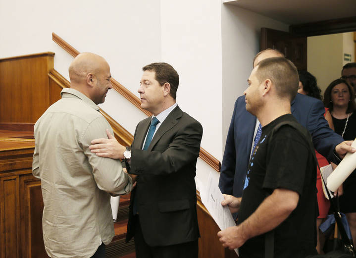 Total sintonía entre Page y García Molina en las Cortes de Castilla-La Mancha.