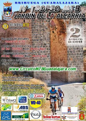 El domingo 2 de agosto se celebra en Brihuega el IV Trofeo MTB Jardín de la Alcarria