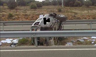 Nueve heridos tras un terrible accidente de tráfico en la A2 a la altura de Alcolea del Pinar