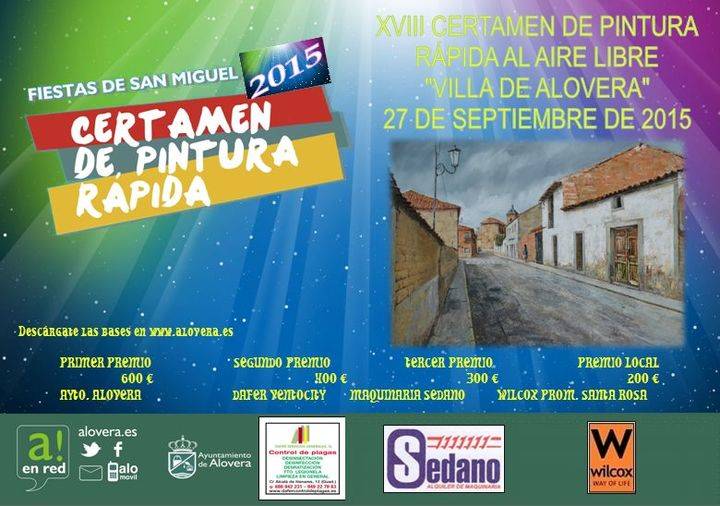 El Ayuntamiento de Alovera convoca el XVIII Certamen Nacional de Pintura Rápida al aire libre ‘Villa de Alovera’