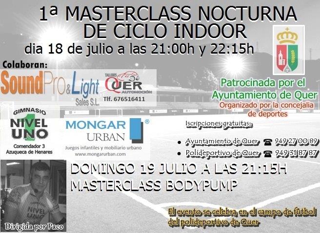 Este fin de semana, Masterclasses nocturnas de Ciclo Indoor y Bodypump en el Complejo La Dehesa de Quer