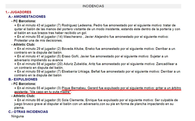 Piqué, al árbitro: 