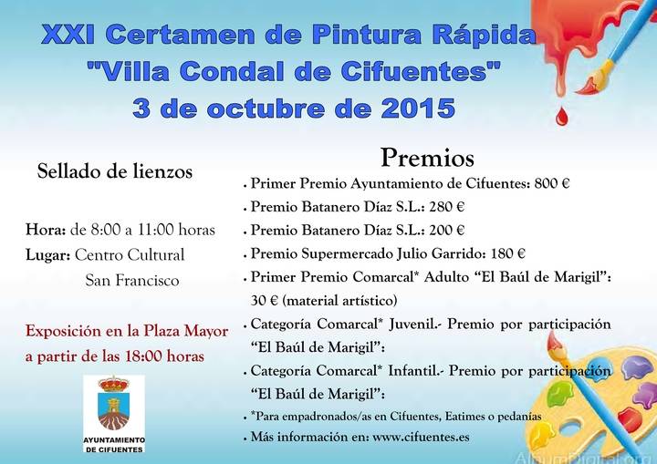 Cifuentes se prepara para su XXI Certamen Nacional de Pintura Rápida Villa Condal de Cifuentes