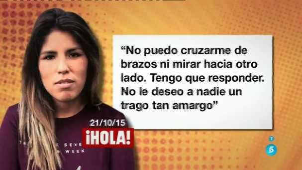 ¡HOLA! Chabelita : Mi madre y yo nos vamos a ir de España