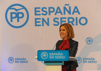 Cospedal dice en Guadalajara ante 500 personas que el PP "es el único que garantiza el crecimiento económico y las pensiones"