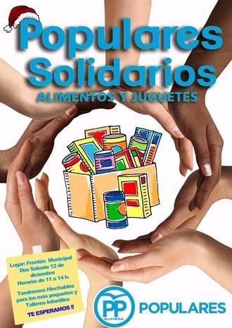 Los Populares Solidarios recalan en Alovera apelando a la generosidad de los vecinos para que ningún niño se quede sin regalo esta Navidad