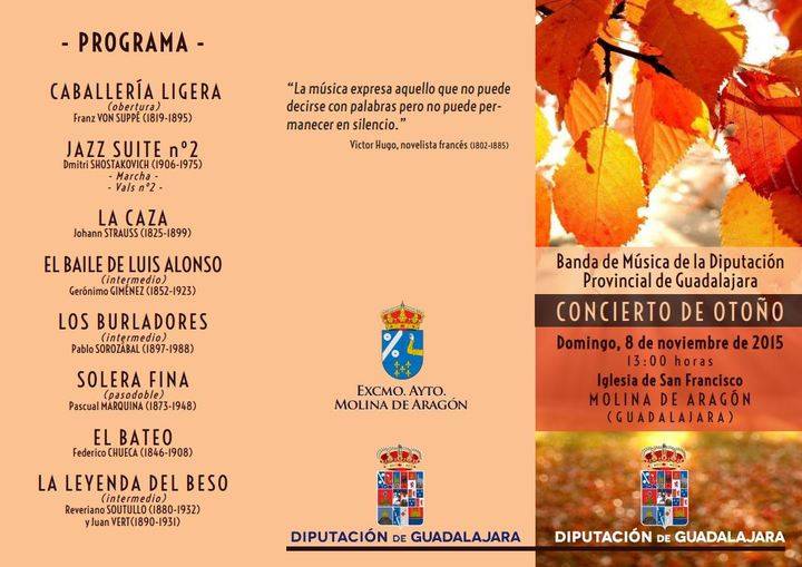 La Banda Provincial ofrecerá su “Concierto de otoño” el domingo en Molina