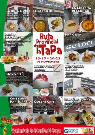 Once establecimientos de Cabanillas participan en la Ruta Provincial de la Tapa de este otoño