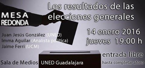 La UNED de Guadalajara invita a una mesa redonda sobre las últimas elecciones generales