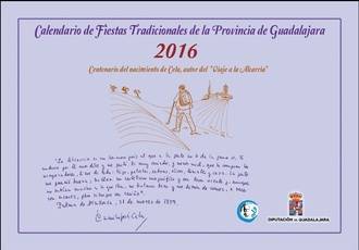 La Diputación edita el calendario de fiestas tradicionales 2016 dedicado al Viaje a la Alcarria de Cela