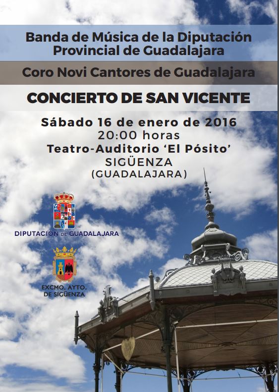La Banda Provincial y el coro Novi Cantores ofrecerán el próximo 16 en Sigüenza un extraordinario Concierto de San Vicente
