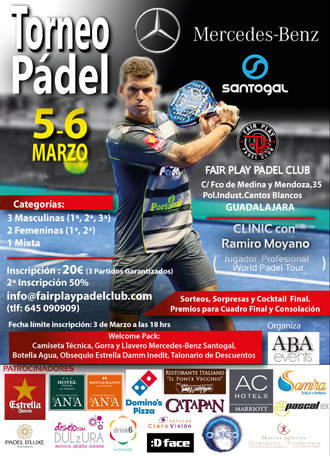 ABAevents y Mercedes Benz-Santogal organizan en Guadalajara un torneo de pádel para el primer fin de semana de marzo