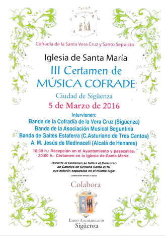 Este sábado, III Certamen de Música Cofrade en Sigüenza