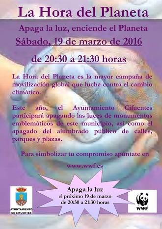 Cifuentes se suma el sábado 19 de marzo a la Hora del Planeta