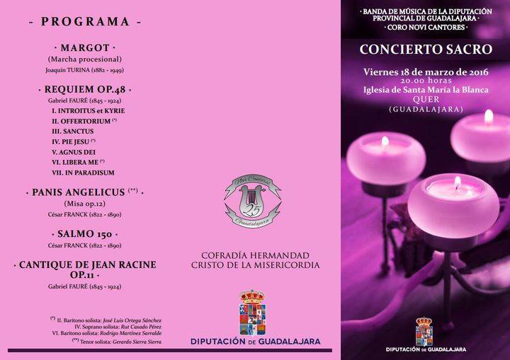 Concierto de la Banda Provincial y Novi Cantores, el viernes 18 en Quer