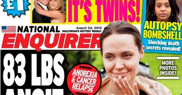 Algunos medios señalan que Angelina Jolie, con 35 kgs de peso, se estaría muriendo de anorexia