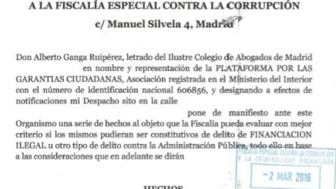 Críticos de Ciudadanos denuncian al partido ante la Fiscalía Anticorrupción por posible financiación ilegal