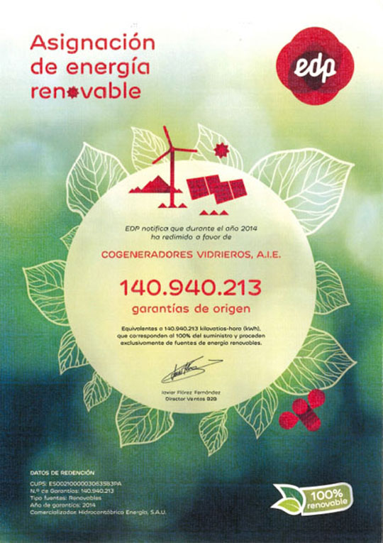 La fábrica de ISOVER, en Azuqueca de Henares, recibe el Diploma EDP por asignación de energía renovable
