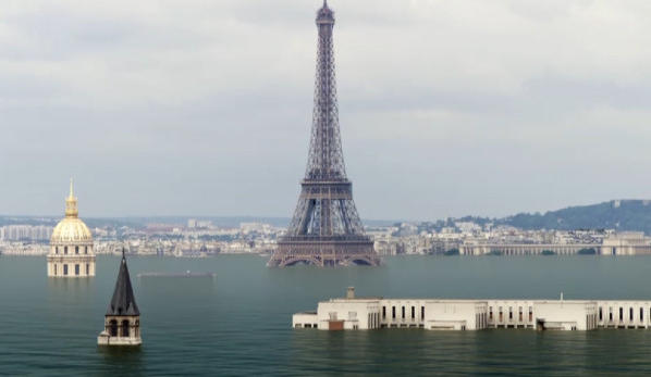 Recreación de una imagen de un París inundado