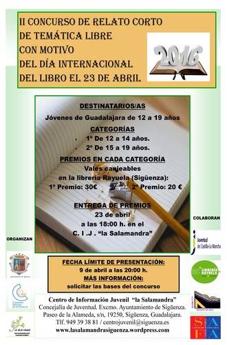 Últimos días para presentarse al concurso de relatos cortos de temática libre convocado por el CIJ 'La Salamandra'