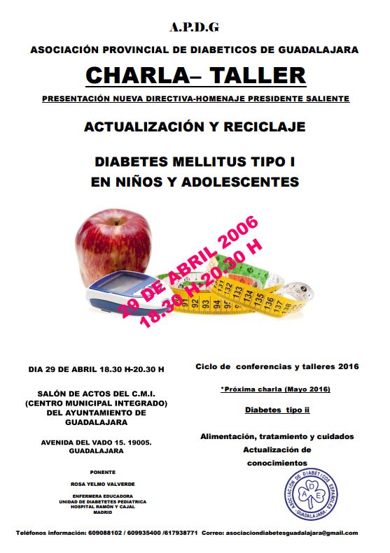 La Asociación de Diabéticos de Guadalajara se reunirá en torno a una charla-taller