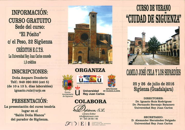 Curso de Verano en Sigüenza sobre 'Camilo José Cela y los sefardíes' con participación de destacadas personalidades