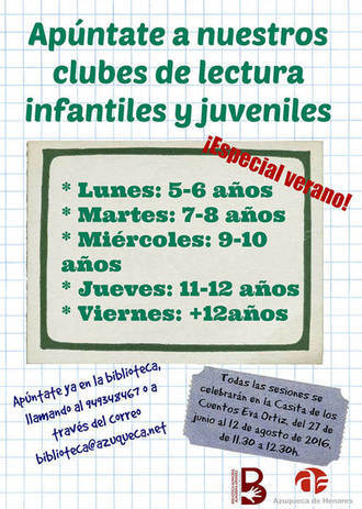 Últimos días para inscribirse en las actividades de verano de la Biblioteca Municipal de Azuqueca