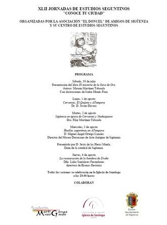 Las XLII Jornadas de Estudios Seguntinos se centran en esta edición en el IV Centenario de Cervantes