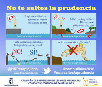 No te saltes la prudencia, nuevo eslogan del Hospital Nacional de Parapléjicos para prevenir malas zambullidas