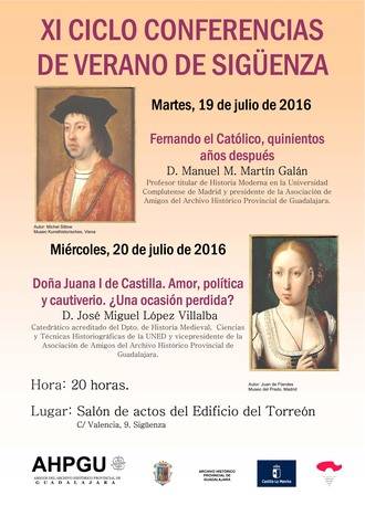 XI Ciclo de Conferencias de Verano de la Asociación de Amigos del Archivo Histórico Provincial de Guadalajara en Sigüenza