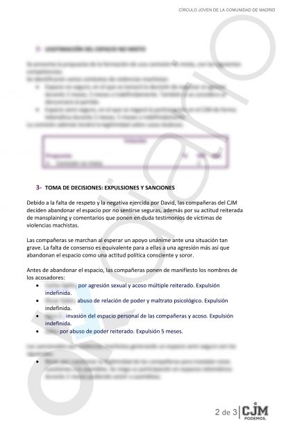 Mujeres de un círculo de Podemos denuncian 