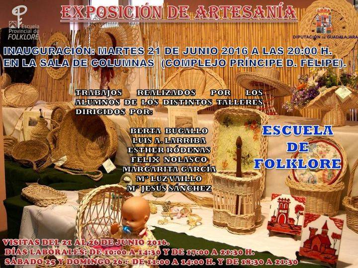 El 21 de junio se inaugura la Exposición de trabajos de artesanía de la Escuela de Folklore de Diputación