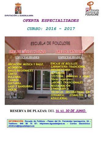 Este jueves se abre la reserva de plaza para el próximo curso en la Escuela de Folklore de la Diputación