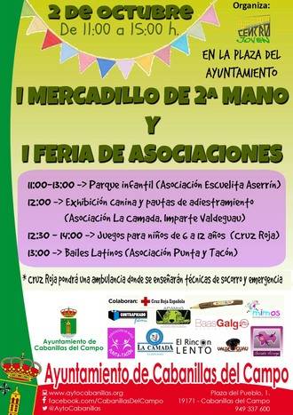 Cabanillas organiza el I Mercadillo de Segunda Mano, el próximo 2 de octubre