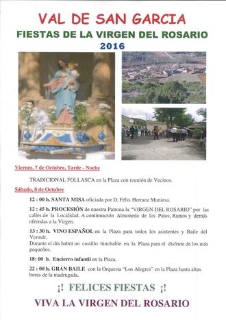El Val de San García celebra la Virgen del Rosario