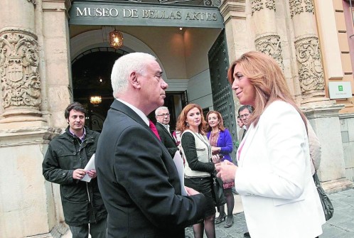 El ex consejero Luciano Alonso y la presidenta de la Junta de Andalucía, Susana Díaz