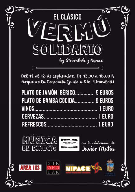 Fundación Nipace y Stromboli organizan el III Vermú Solidario en las Ferias de Guadalajara 